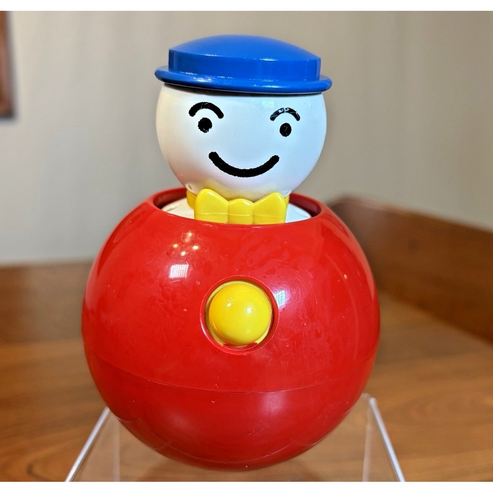 Vintage Retro Ambi Toys Rolly Clown Pop Up Ball Jack in the Box Made In Holland